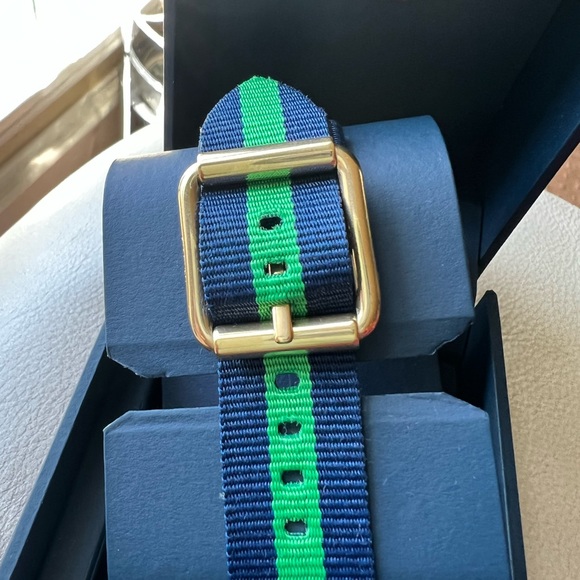 Chaps ladies preppy blue/green bling out gold hardware watch - Picture 10 of 11